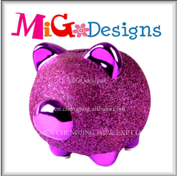 World Wide Popular Violet Pig Porcelain Designer Coin Bank