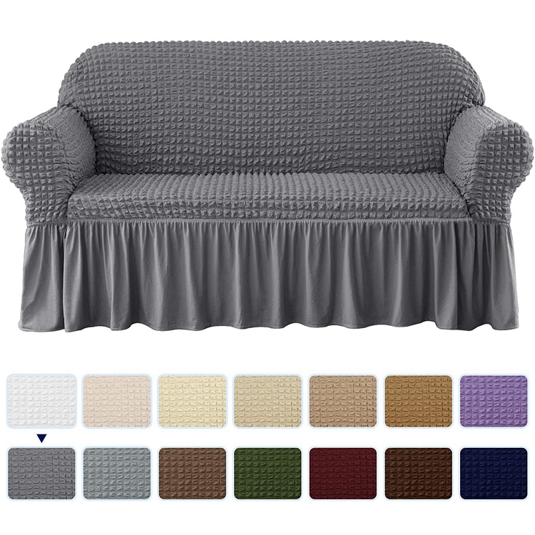 Anpassad färg ny design avtagbar spandex hushållsdekoration soffa täcker för 3 sits soffa