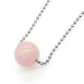 Natural 18MM Round Semi Precious Stone Sphere Crystal Balls Charms Chain Necklace