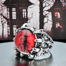 Retro Gothic Punk Alloy Devil's Eye Ring - Halloween Jewelry Engagement Gift