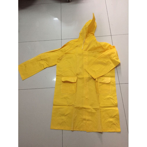 Fesyen kalis air kuning panjang pvc mantel hujan / jas hujan