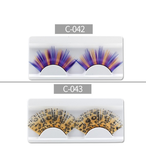 カートンパターンでカラフルな誇張されたつけまつげ