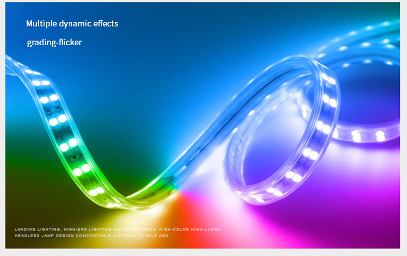220V IP65 PVC cover SMD 5050 220V RGB led strip 60 72 120 Leds flexible strip light Smart Strip Light