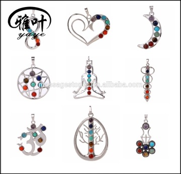 Chakra Pendants/Sterling Silver Chakra Pendant/ 7Color Chakra Pendants