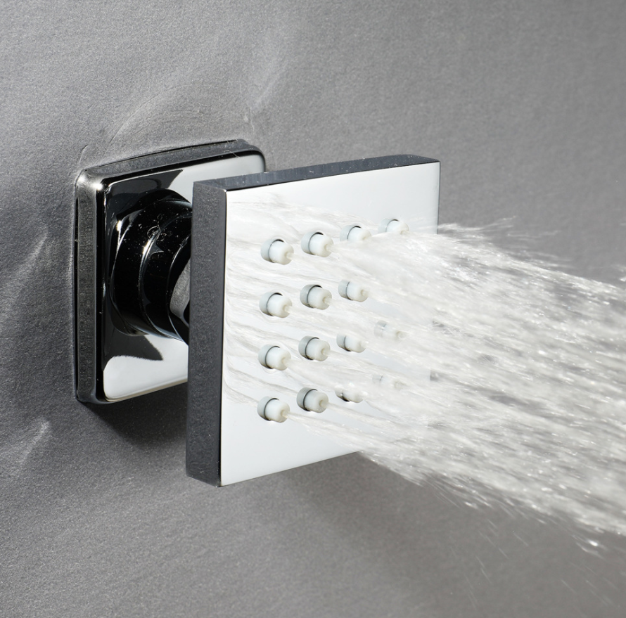 욕실 액세서리 황동 벽 마운트 제트 바디 스프레이 숨겨진 강우 샤워를위한 마사지 스파 바디 제트