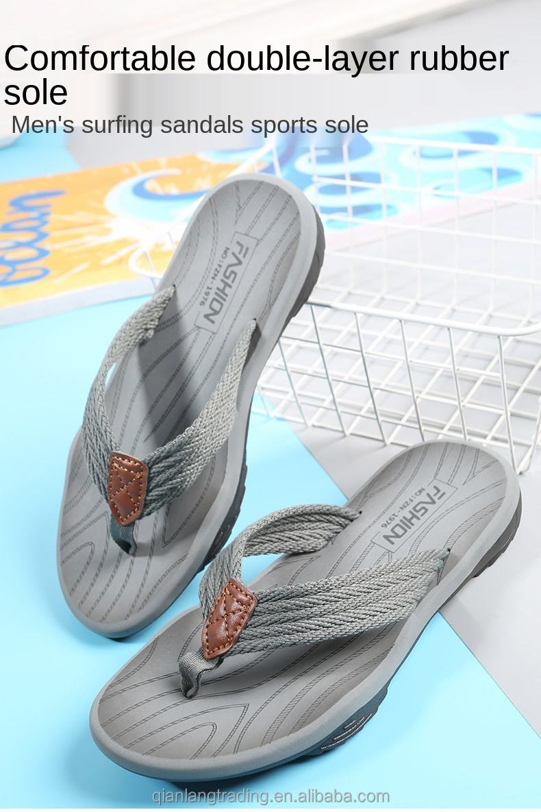 40-47 EVA soft sole lightweight flip flops Comfortable shoes Webbing sandals men's flip flops beach casual shoes for men