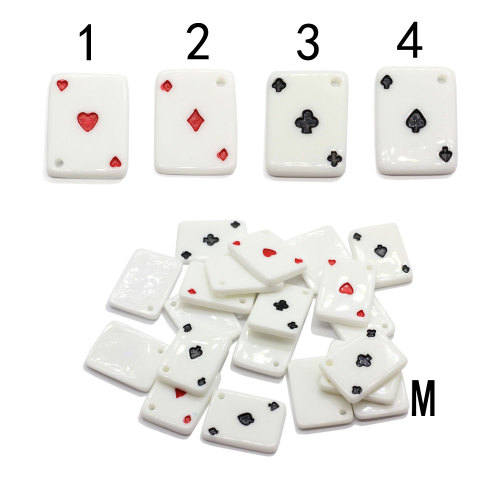 Artificial Resin Playing Poker Game Card Charms DIY Pendants Cabochon Beads Keychain Decoration  Jewelry Finding