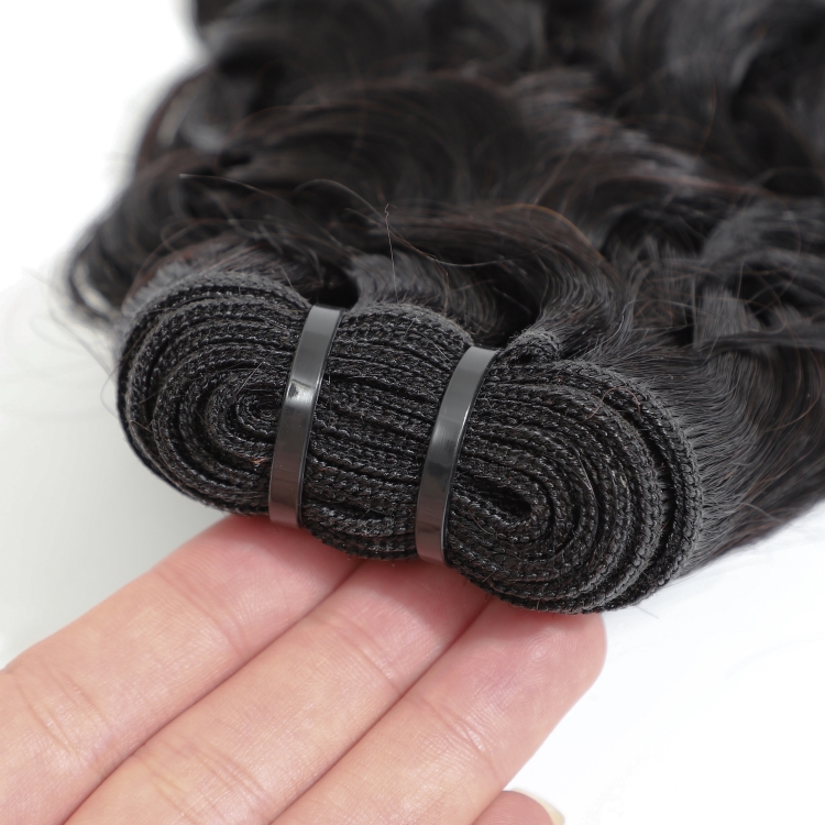 Raw virgin wholesale unprocessed cuticle aligned human brazilian hair water wave HD lace closure 4*4 and bundles