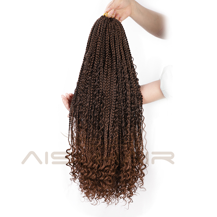 Aisi Hair Goddess Faux Locs Crochet Braids Hair Extensions Synthetic Brown Color Faux Locs Braids Hairpieces For Black Women