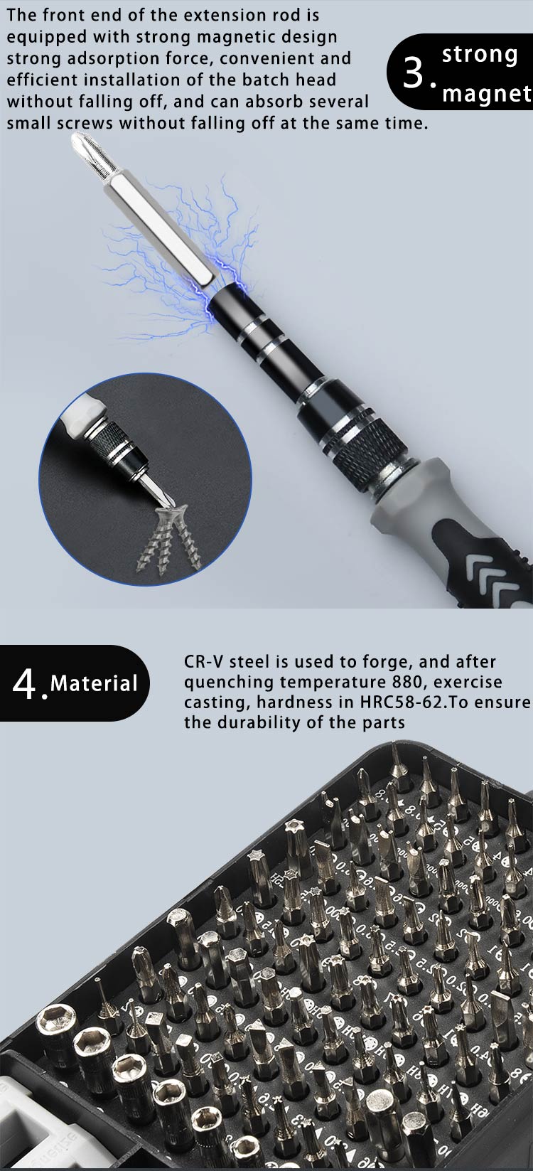 Mini Precision Screwdriver Set 118 in 1 Magnetic Screwdriver Bit Kit Multi-Function Stainless Steel Professional Repair Tool