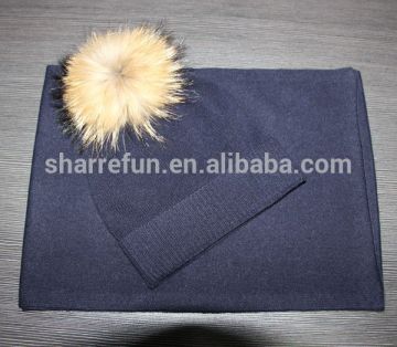 Hot popular Soild color 100% Cashmere hat scarf glove sets