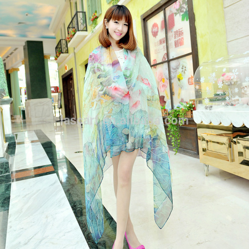 2015fashion design newest style woman noble digital printed silk cappa(SP266L)