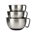 Stainless Steel Non-Slip Mixing Bowls With Handle Black