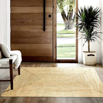 Handmade raffia straw carpet floor rug door mat