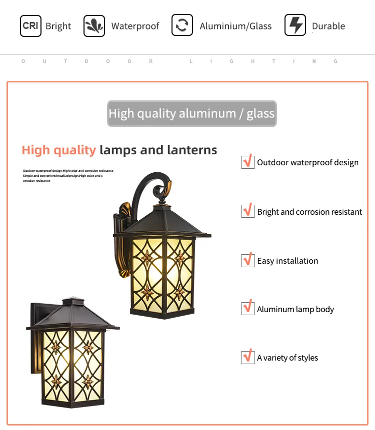 Elegant European Outdoor LED Wall Light for Stylish Homes