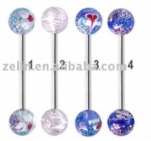 Heavy metal glitter tongue jewelry,tongue ring, tongue piercing jewelry