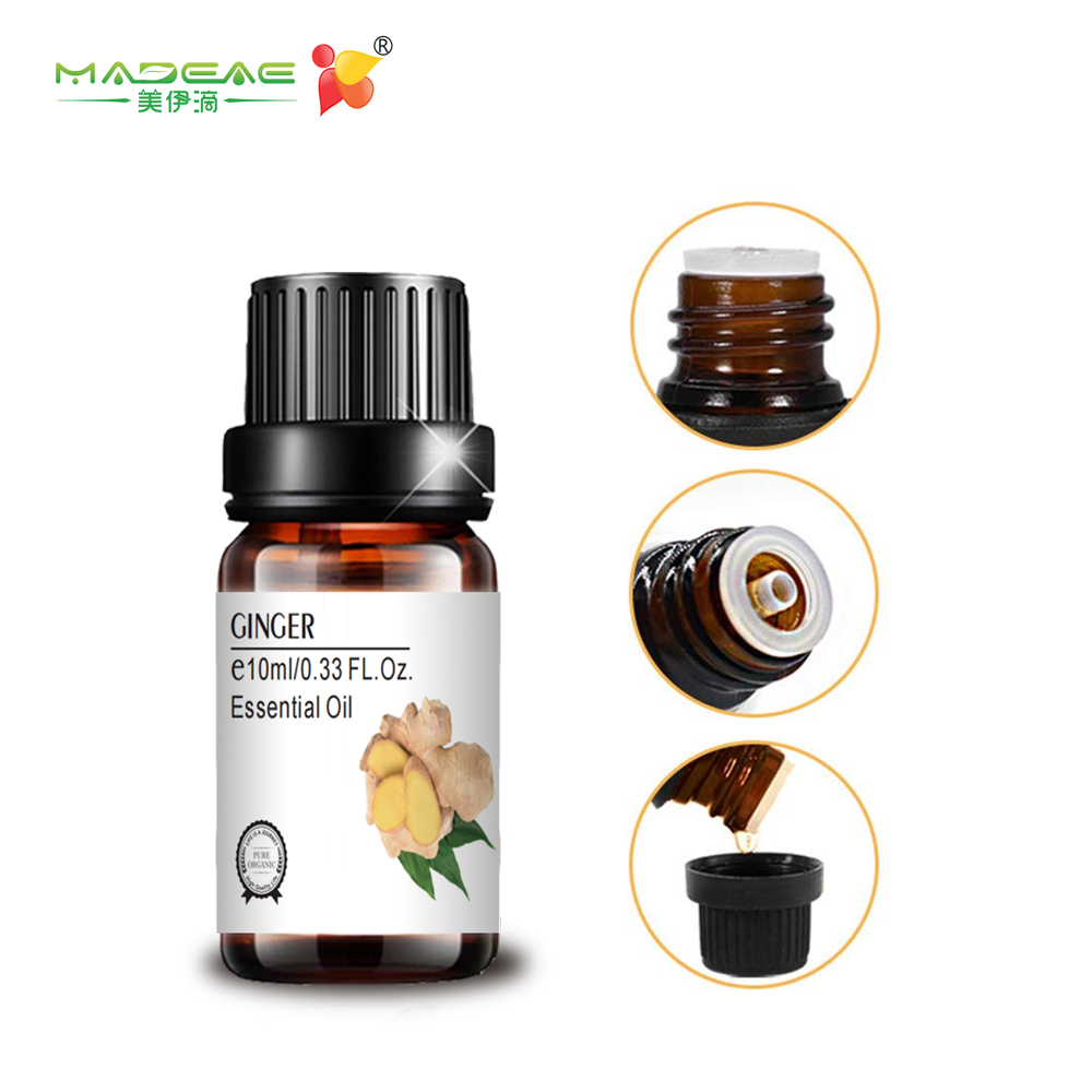 etiqueta privada 10 ml jengibre aceite esencial aceite anti envejecimiento