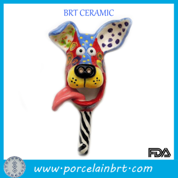 Handmade colorful dog wall hanging hook