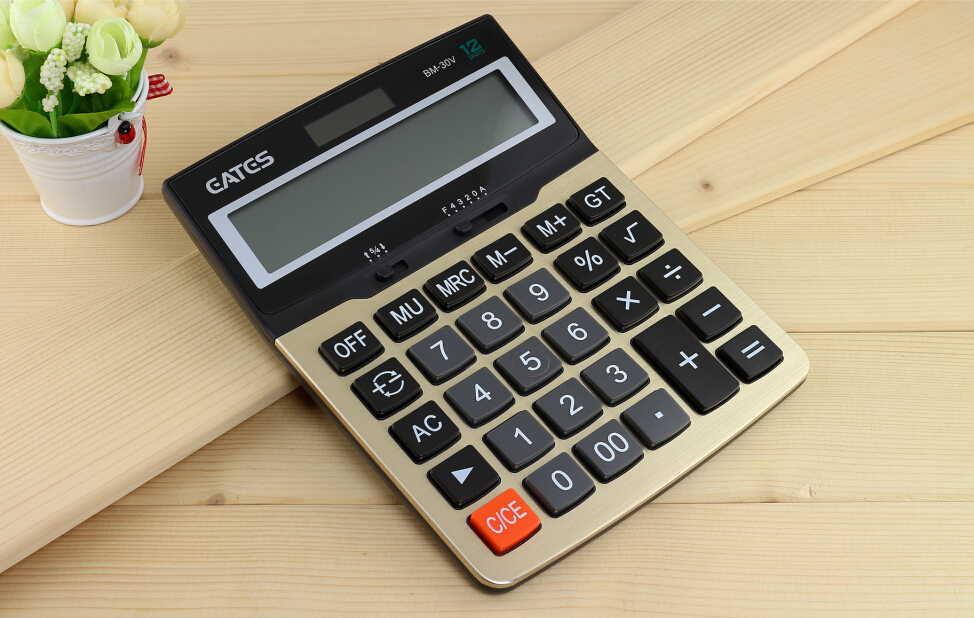 12 digits Calculator financial calculator desktop big LCD Display calculator Solar battery calculator