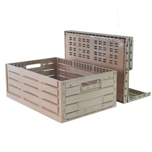 Best Selling Custom Plastic Foldable Crate 600x400x220mm Stackable Mesh Food Basket