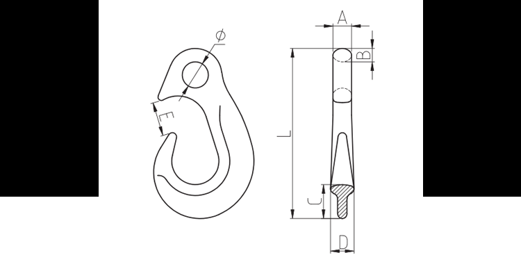 hook for lifting high strength forged alloy steel nose type anti-slip hook for lifting