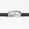 Unisex Timepiece Met Silver Case Leather Strap