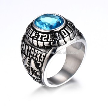 Stainless Steel Army Ring New Model Ring Blue Stone Men Ring KSFN-0643