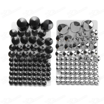 Road Motorcycle Chrome ABS Bolt Toppers Bolt Cap Cover For Softail Twin Cam 1984-2006 2005 Silver Black 87 pcs