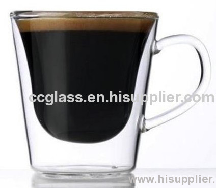 300ml Double Wall Glass Caffe Latte Coffee Cups 