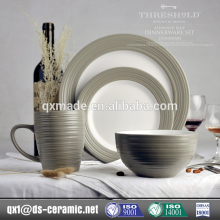 gray and white 16-piece stoneware dinner set