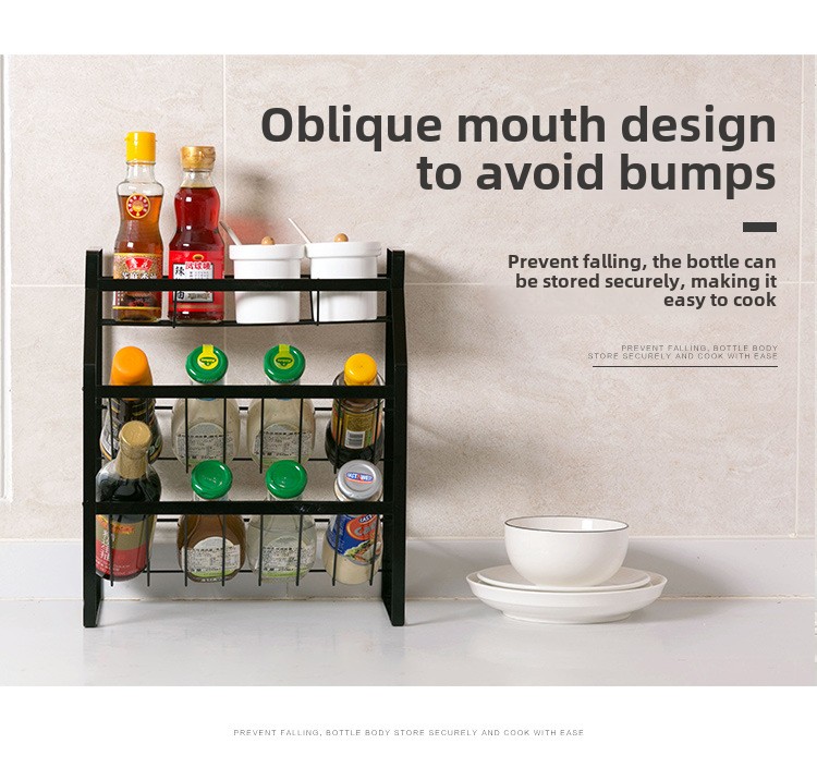 رف توابل معدني بثلاث طبقات Three-Layer Metal Seasoning Rack
