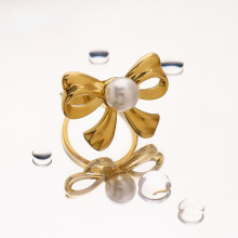 Butterfly Pearl Ring Female Niche High-End Ring