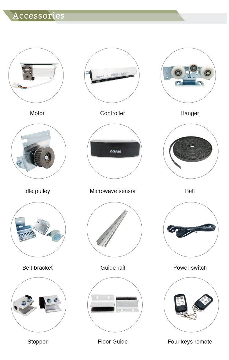 Compact rail track mounted sensor glass door operators