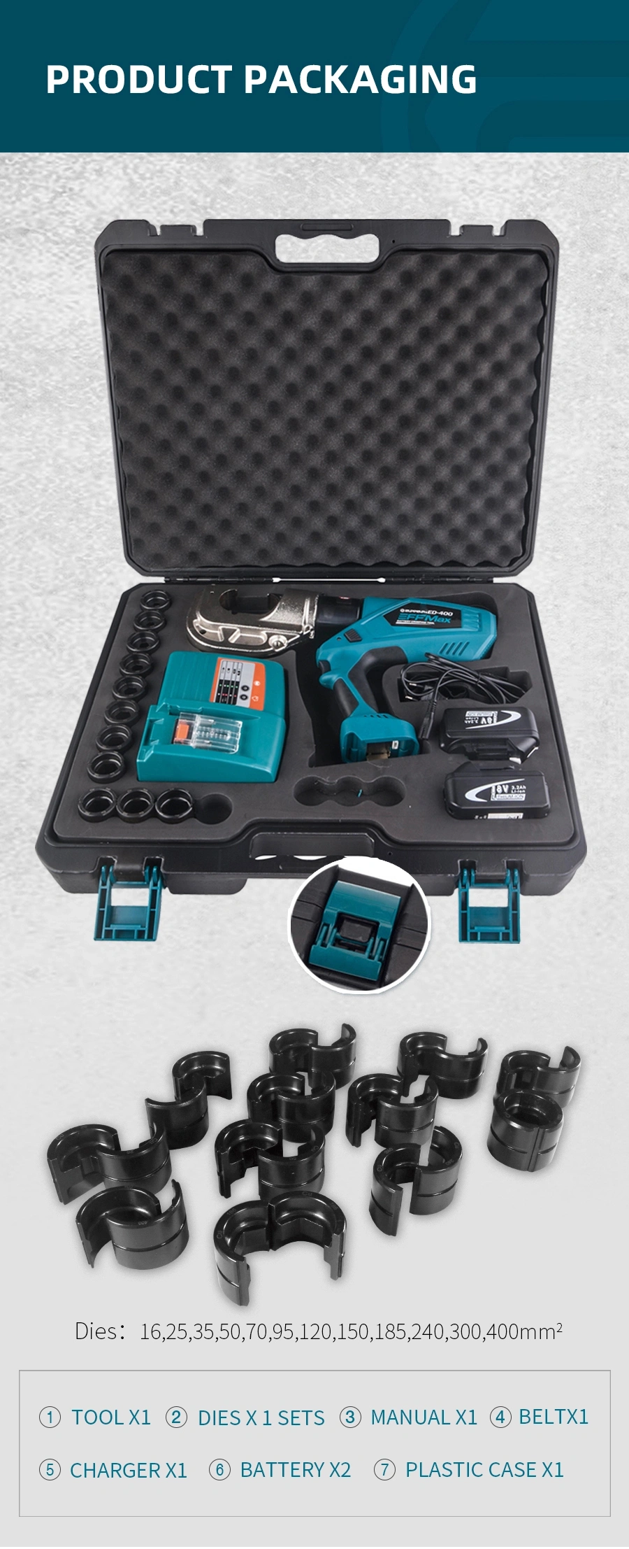 Igeelee ED-400 Electric Power Crimping Tools for Cable Lug