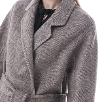 Double-sided medium-length cashmere overcoat