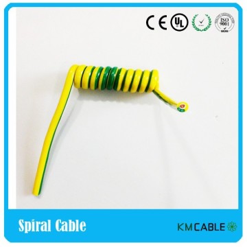 Industrial Equipment Yellow Green Spring Coiled Extension Cords