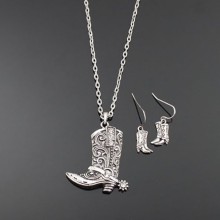 Cowboy Boot Fashion Necklace Set