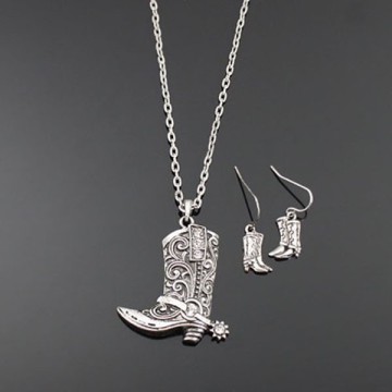 Cowboy Boot Fashion Necklace Set
