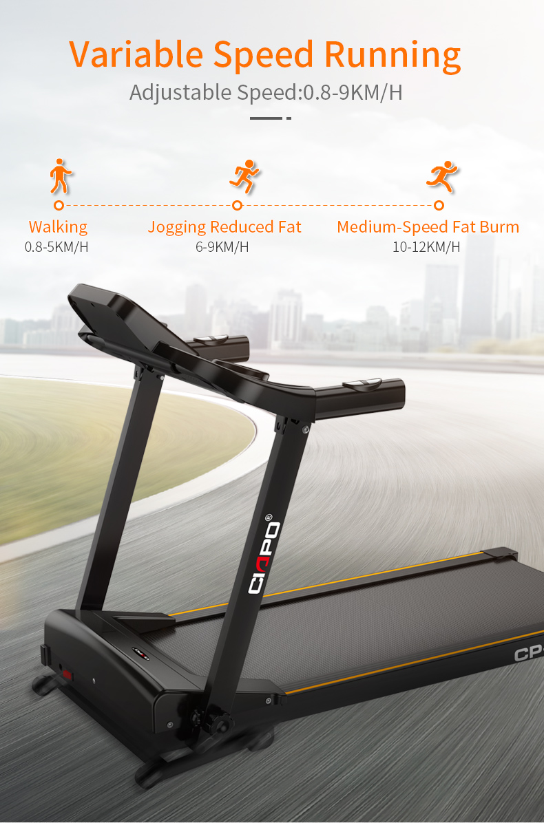 CIAPO Easy Folding Treadmill for Home Use,with Holder, Heartbeat Sensor and 3-Level Incline 1.5HP Electric Treadmill Jogging Ma