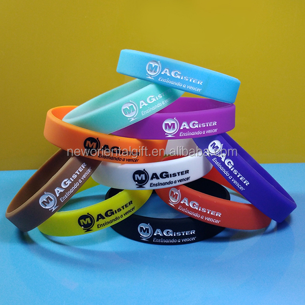 Custom logo transparent silicone bracelets silicone wristbands