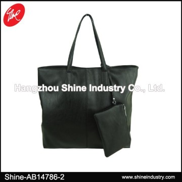 Wholesale Black PU Leather Tote Bag