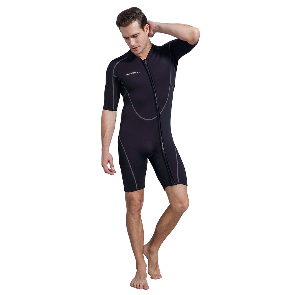 Tüplü Dalış için Seaskin Front Zip Shorty Wetsuit