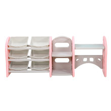 Colorful Multi-Functional Plastic Children's Bookshelf and Toy Rack