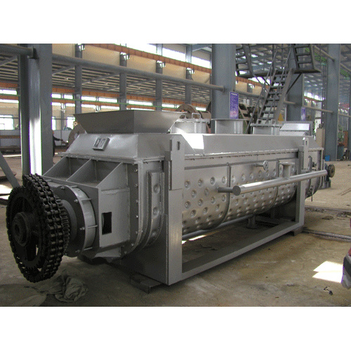 Drying machine for digestate sludge hollow blades paddle dryer