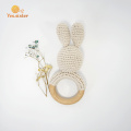 Anneau en bois doux Crochet Bunny Hochet Jouets de dentition