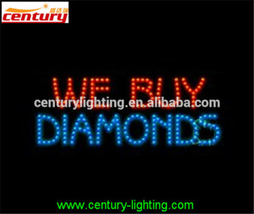 WE BUY DIAMONDS chasing animated led sign