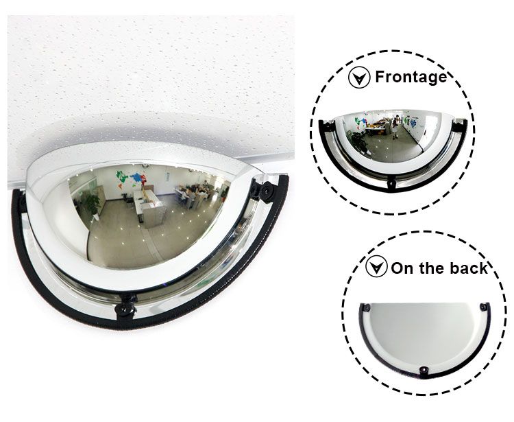 Factory Directly Selling City Traffic Safety 180 Degree Dome Mirror, China Suppliers Traffic Safety Half Pmma Convex Mirror