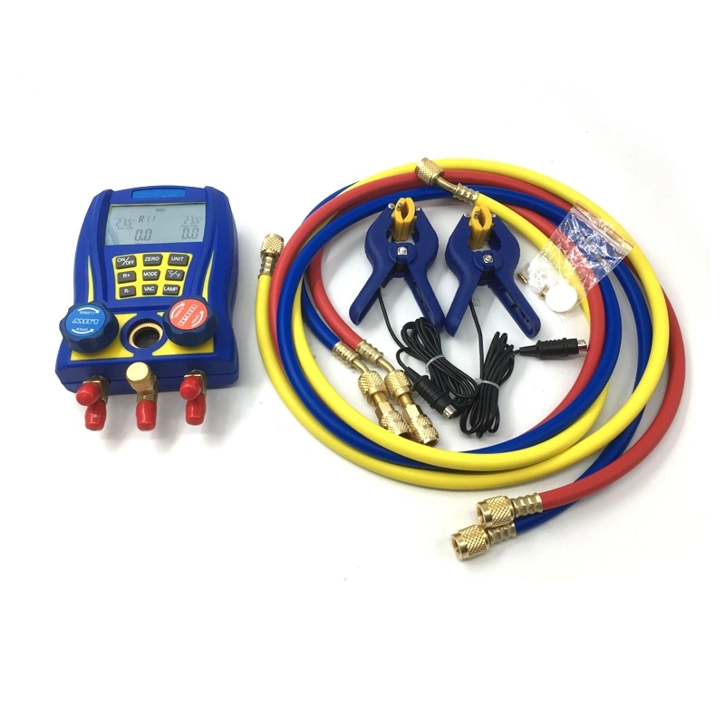 Igeelee Valve Digital Manifold Gauge Set Wk-6889 Digital Testing Manifolds Refrigeration Pressure Vacuum Gauge