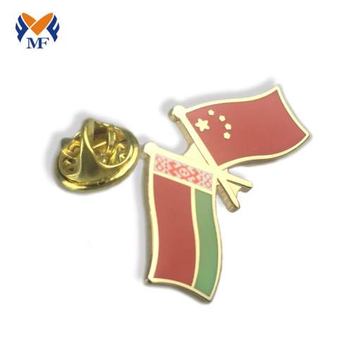 Different Country Custom Double Flag Lapel Pins