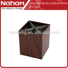 Office Wine Wooden Paper Decorative Unique Pen Holder With Divider